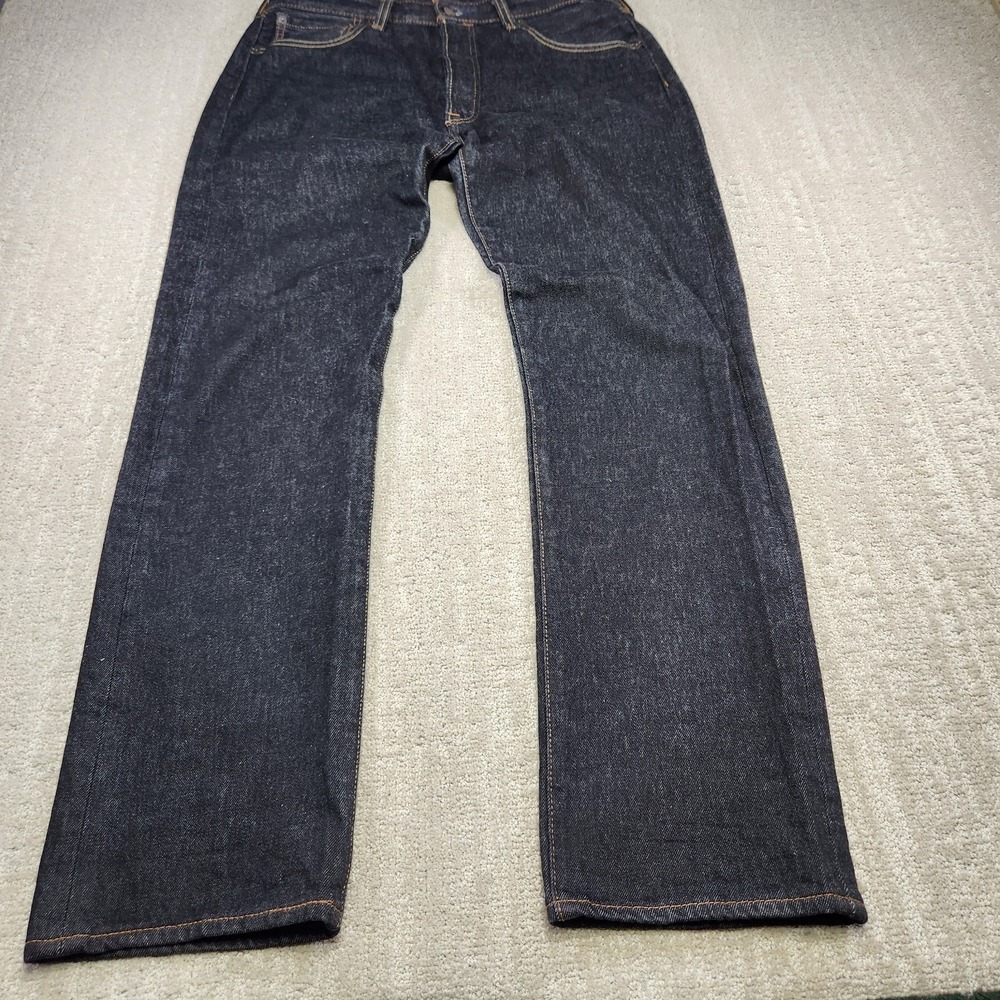 Levis 501 Jeans Men 34x34 *READ Black Denim Straight Leg Button Fly 100% Cotton